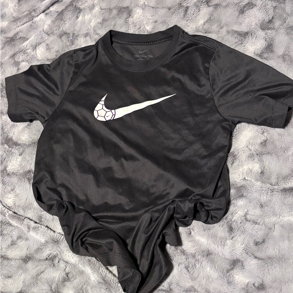 Nike DRIFIT Black T-Shirt with White Swoosh